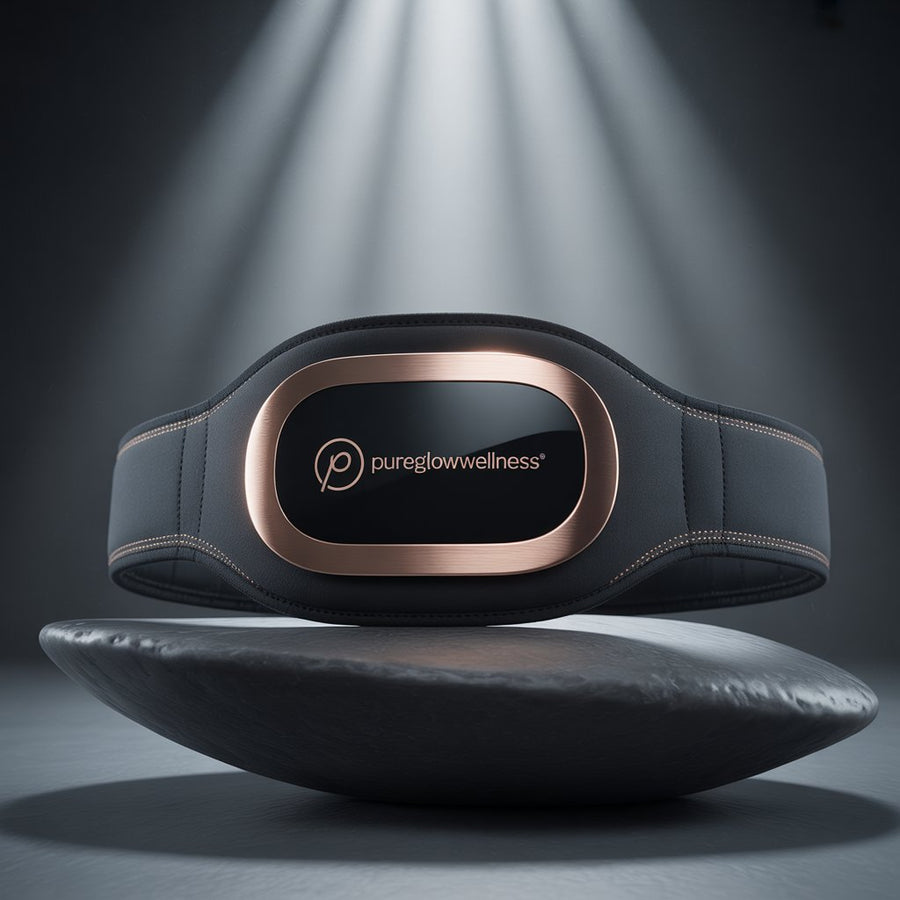 “PureglowWellness™ – Ceinture EMS Pro | Brûle Graisse & Tonifie les Abdos”