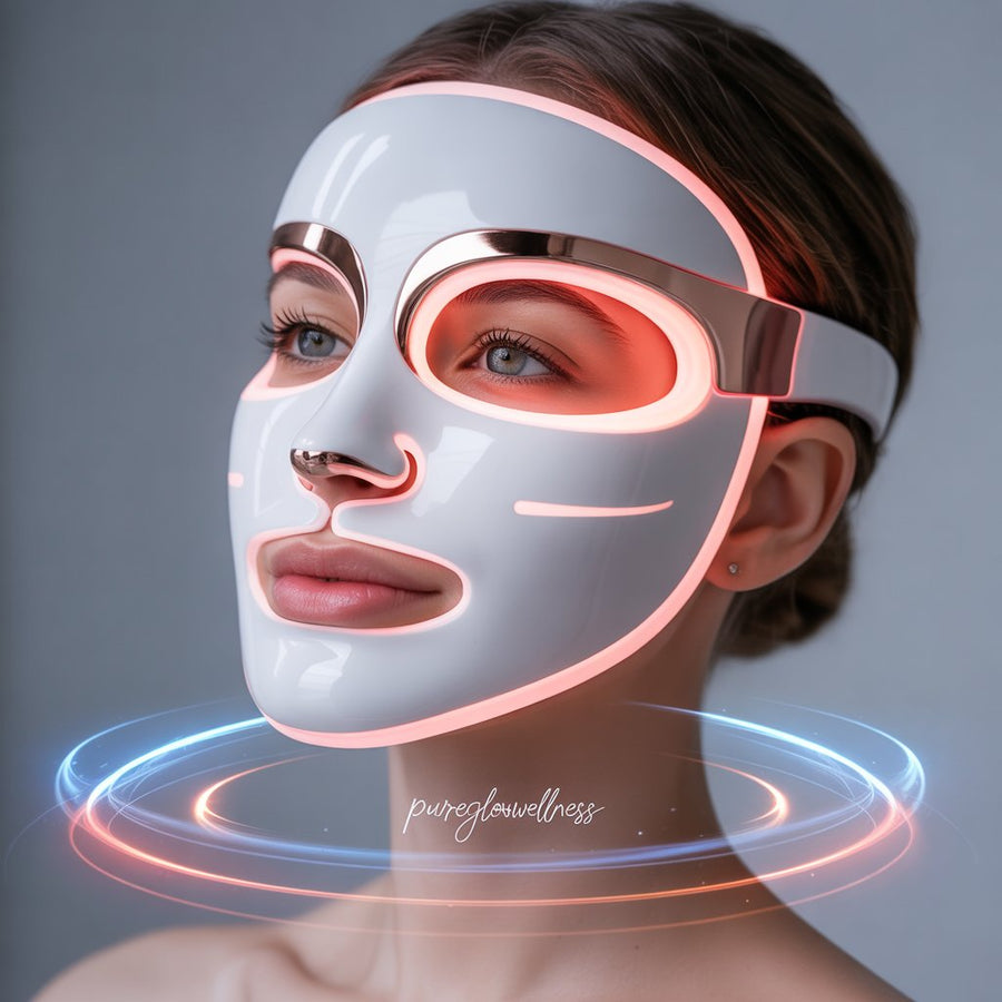“PureglowWellness™ – Masque LED Beauty 7 Couleurs | Anti-Âge, Éclat & Soin Peau”