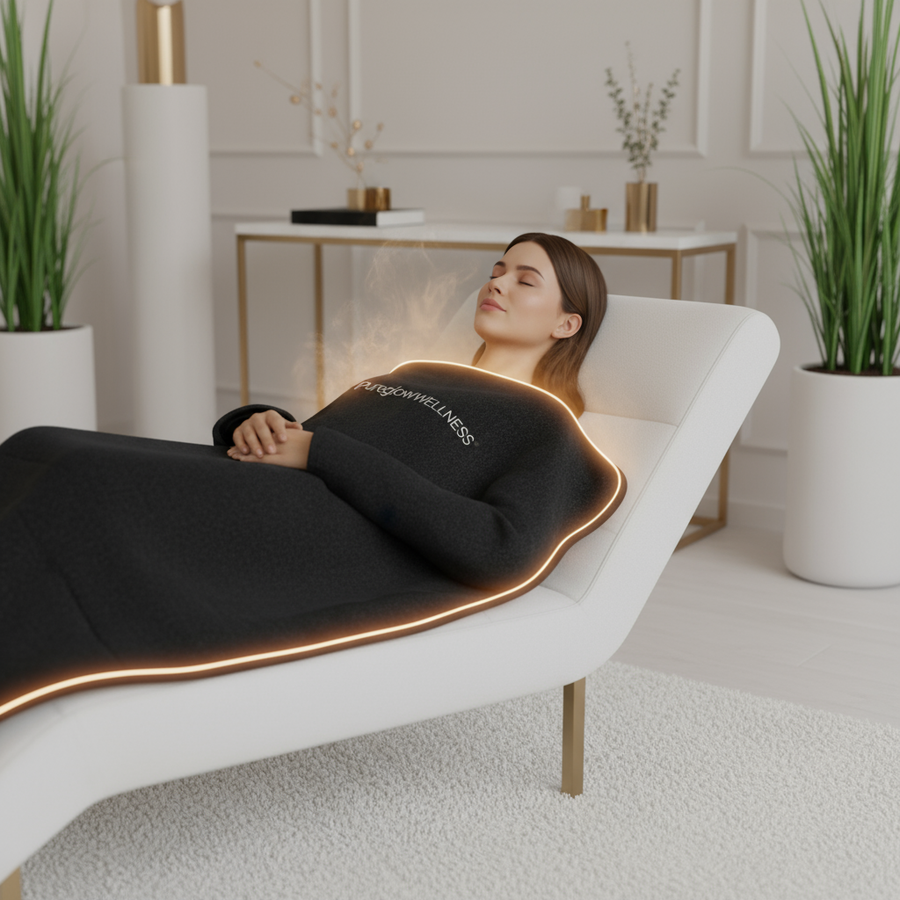 “PureglowWellness™ – Couverture Sauna Infrarouge | Detox, Relaxation & Perte de Poids”