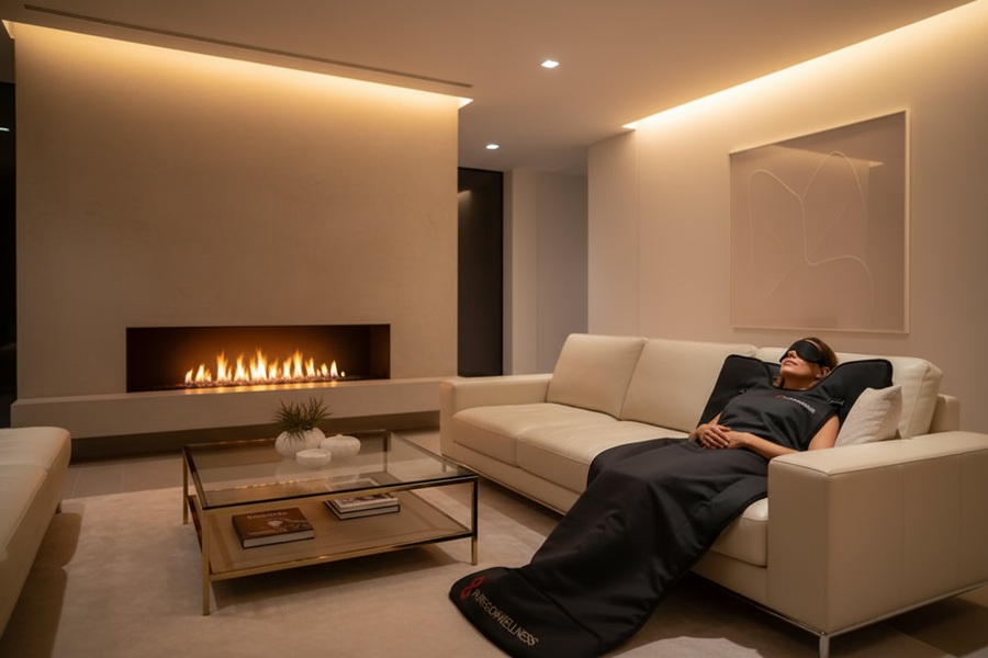 “PureglowWellness™ – Couverture Sauna Infrarouge | Detox, Relaxation & Perte de Poids”