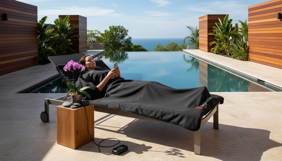 “PureglowWellness™ – Couverture Sauna Infrarouge | Detox, Relaxation & Perte de Poids”