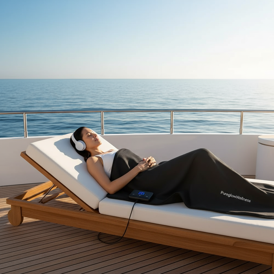 “PureglowWellness™ – Couverture Sauna Infrarouge | Detox, Relaxation & Perte de Poids”
