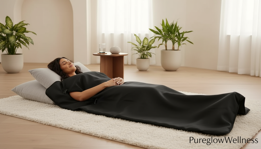 “PureglowWellness™ – Couverture Sauna Infrarouge | Detox, Relaxation & Perte de Poids”